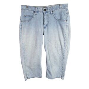 Womens Riders By Lee Denim Capri Jeans Light Wash Mid Rise Stretch Size 10